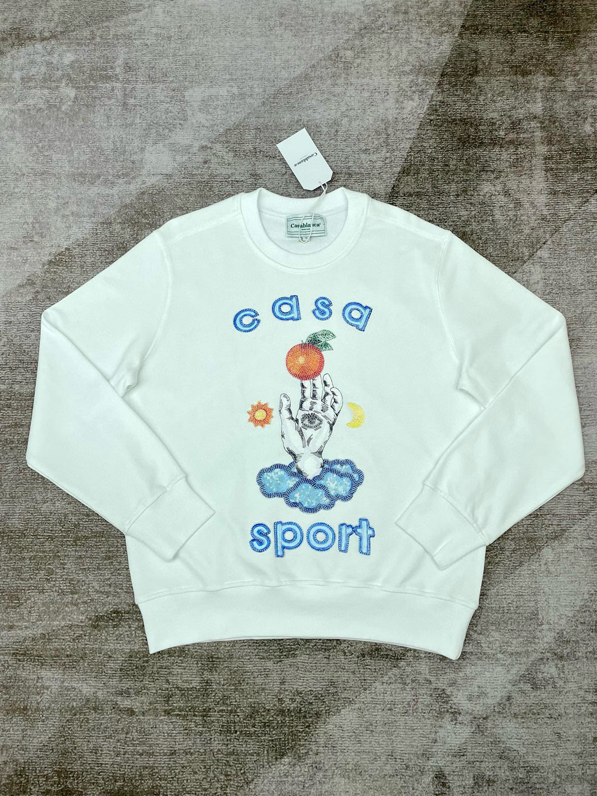 Green Cotton Sport Graphic Crewneck - Men's