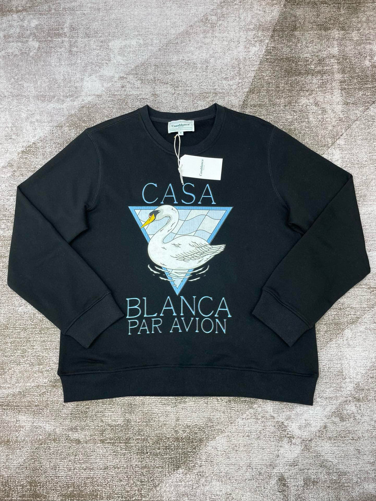 Navy Cotton Graphic Crewneck - Men's