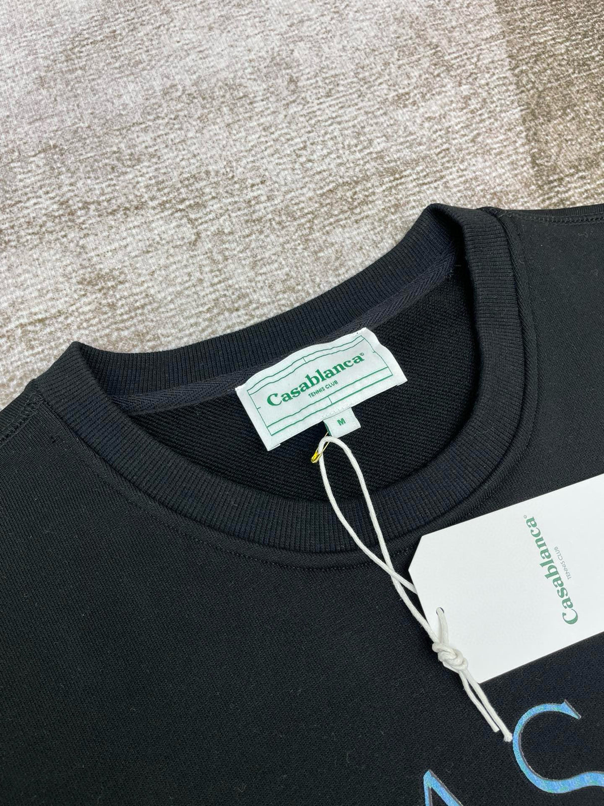 Navy Cotton Graphic Crewneck - Men's