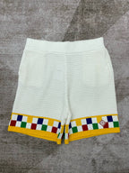 Gestrickte Shorts mit Schachbrettmuster – Herren