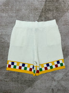 Gestrickte Shorts mit Schachbrettmuster – Herren