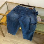 Blue Denim Patchwork Straight - Men's