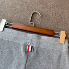 Grauer gestrickter Midi-Rock mit Querstreifen – Damen