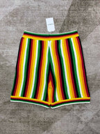 Rasta Striped Knit Shorts - Men's