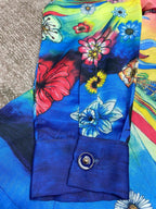 Tropisches Seidenhemd mit Blumenmuster – Herren