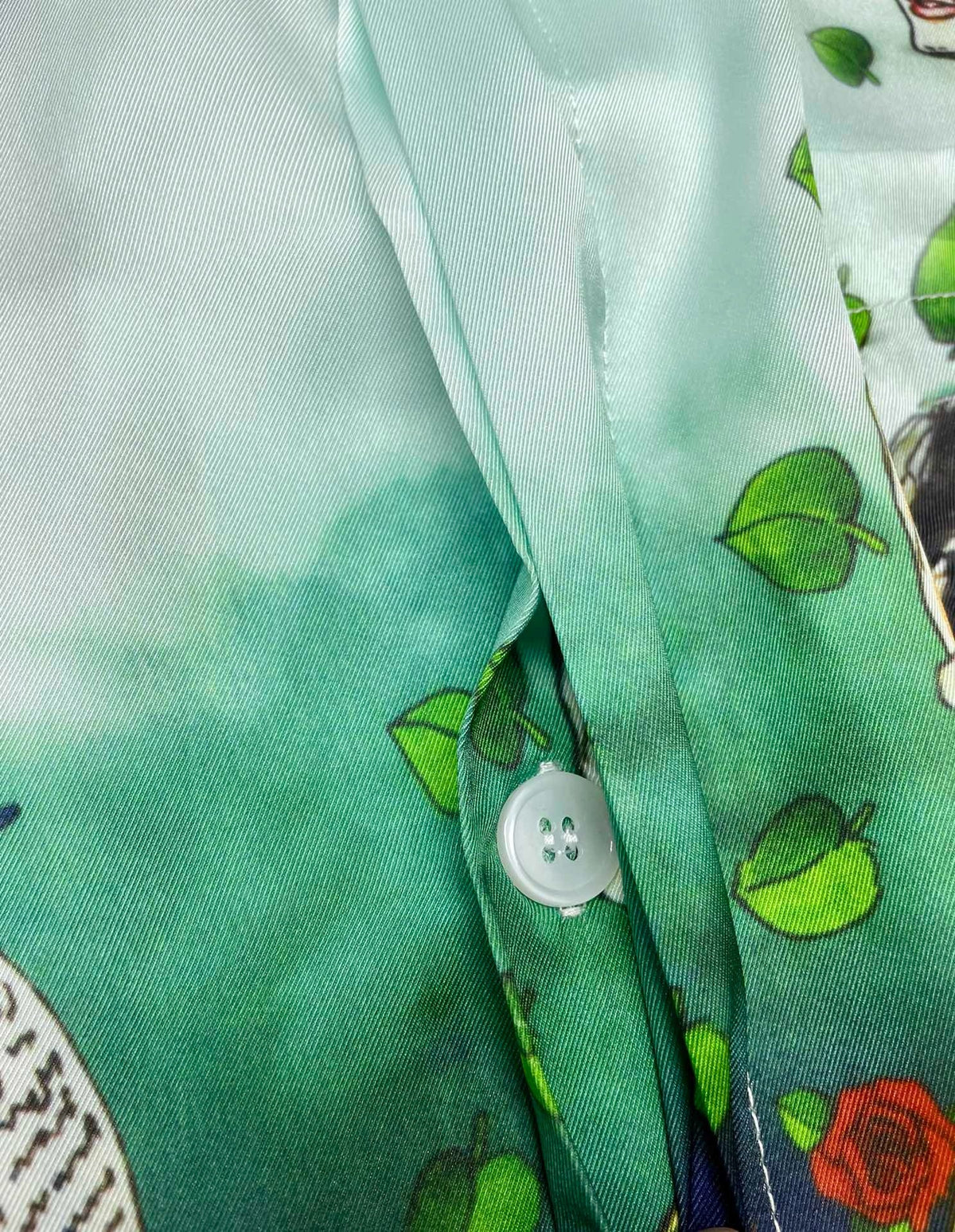 Riviera Scenic Print Seidenhemd – Herren