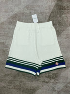 Marineblau gestreifte Strickshorts – Herren