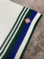 Marineblau gestreifte Strickshorts – Herren