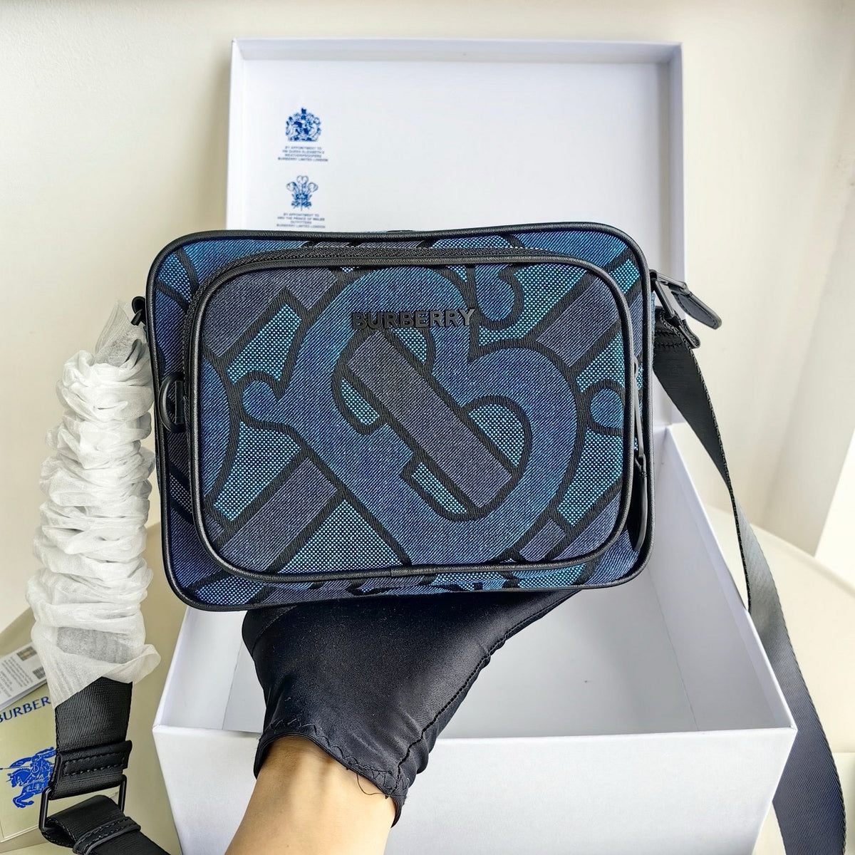 Black and Blue Crossbody Bag