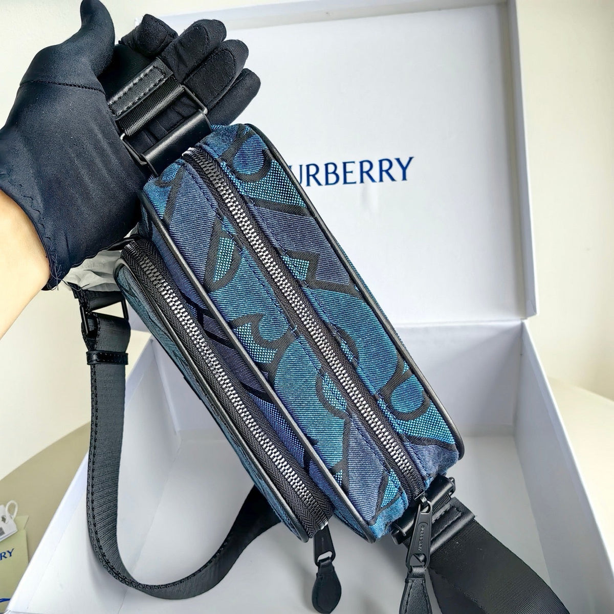 Black and Blue Crossbody Bag