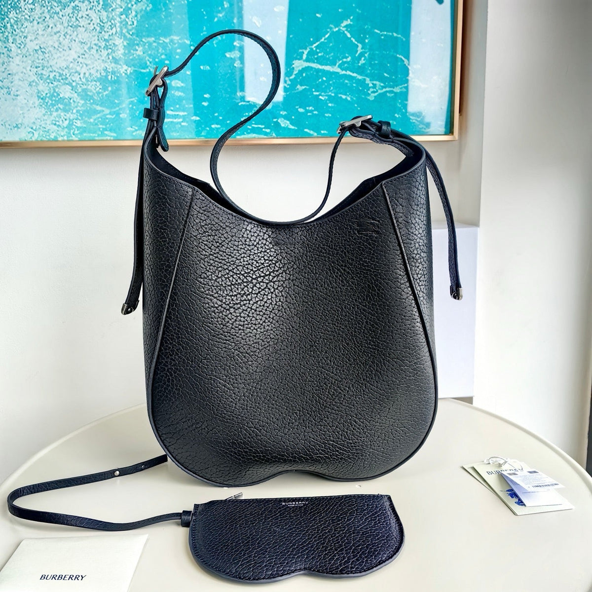 Schultertasche in Schwarz und Grün