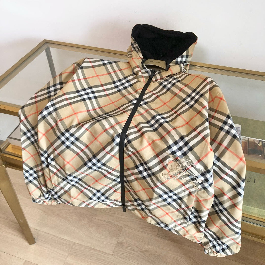 Check Hooded Jacket - Men's