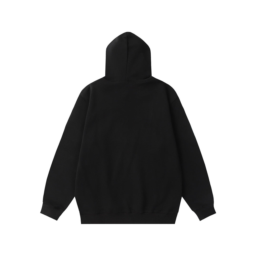 Schwarzer Baumwollpullover mit Regenbogen-Logo – Herren