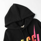 Schwarzer Baumwollpullover mit Regenbogen-Logo – Herren