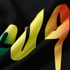 Schwarzer Baumwollpullover mit Regenbogen-Logo – Herren