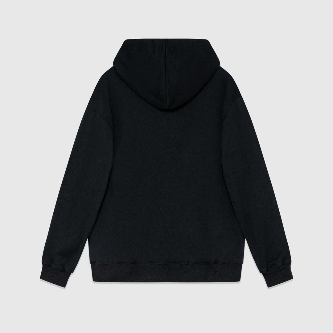 Schwarzer Baumwoll-Pullover mit Motiv – Herren