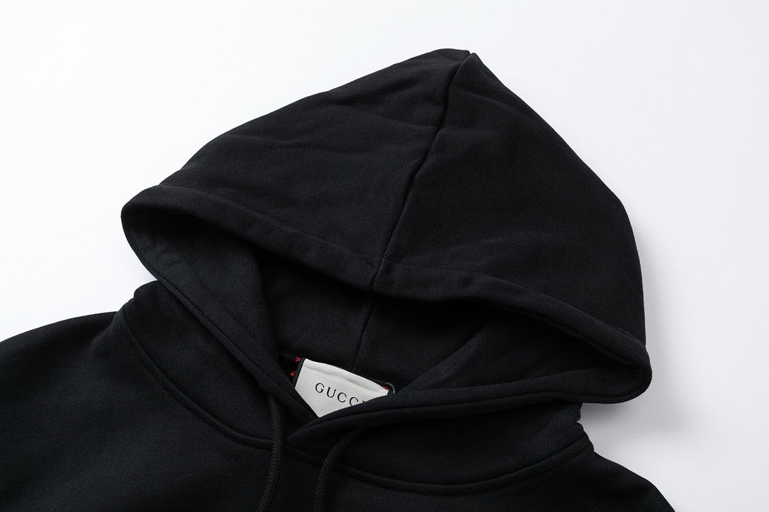 Schwarzer Baumwoll-Pullover mit Motiv – Herren