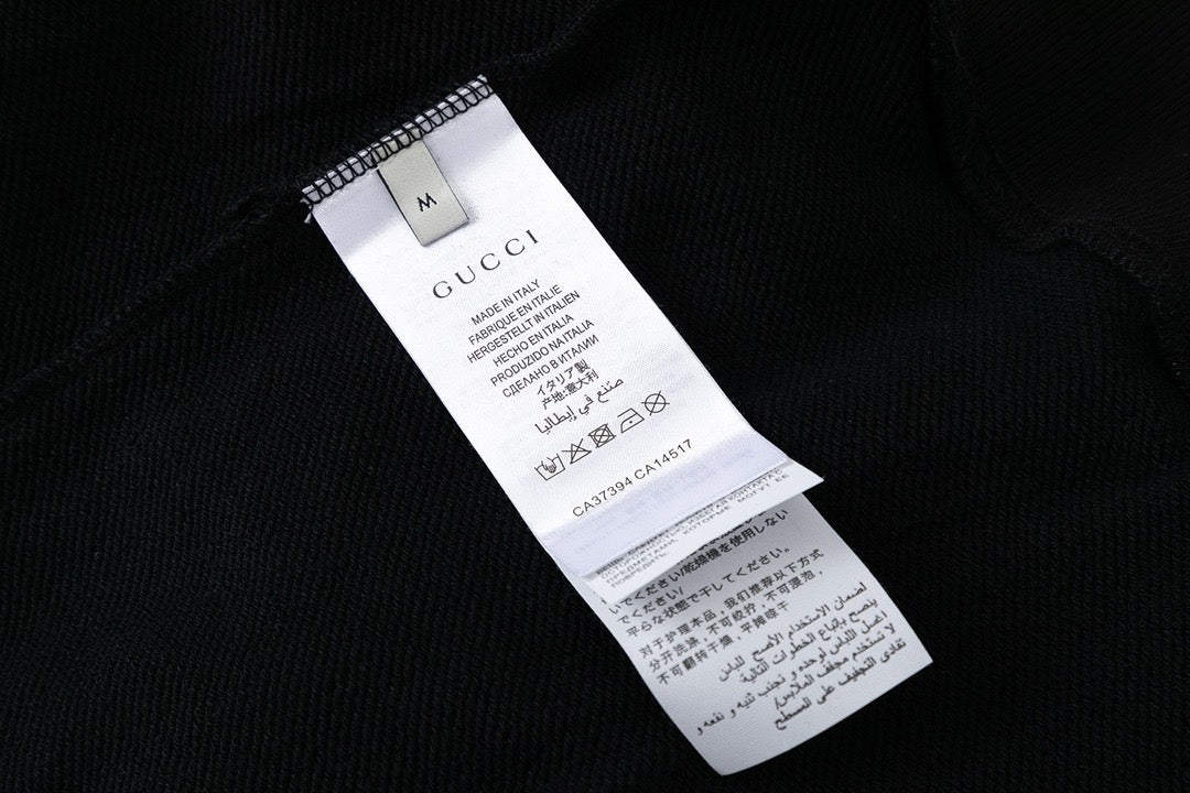 Schwarzer Baumwoll-Pullover mit Motiv – Herren