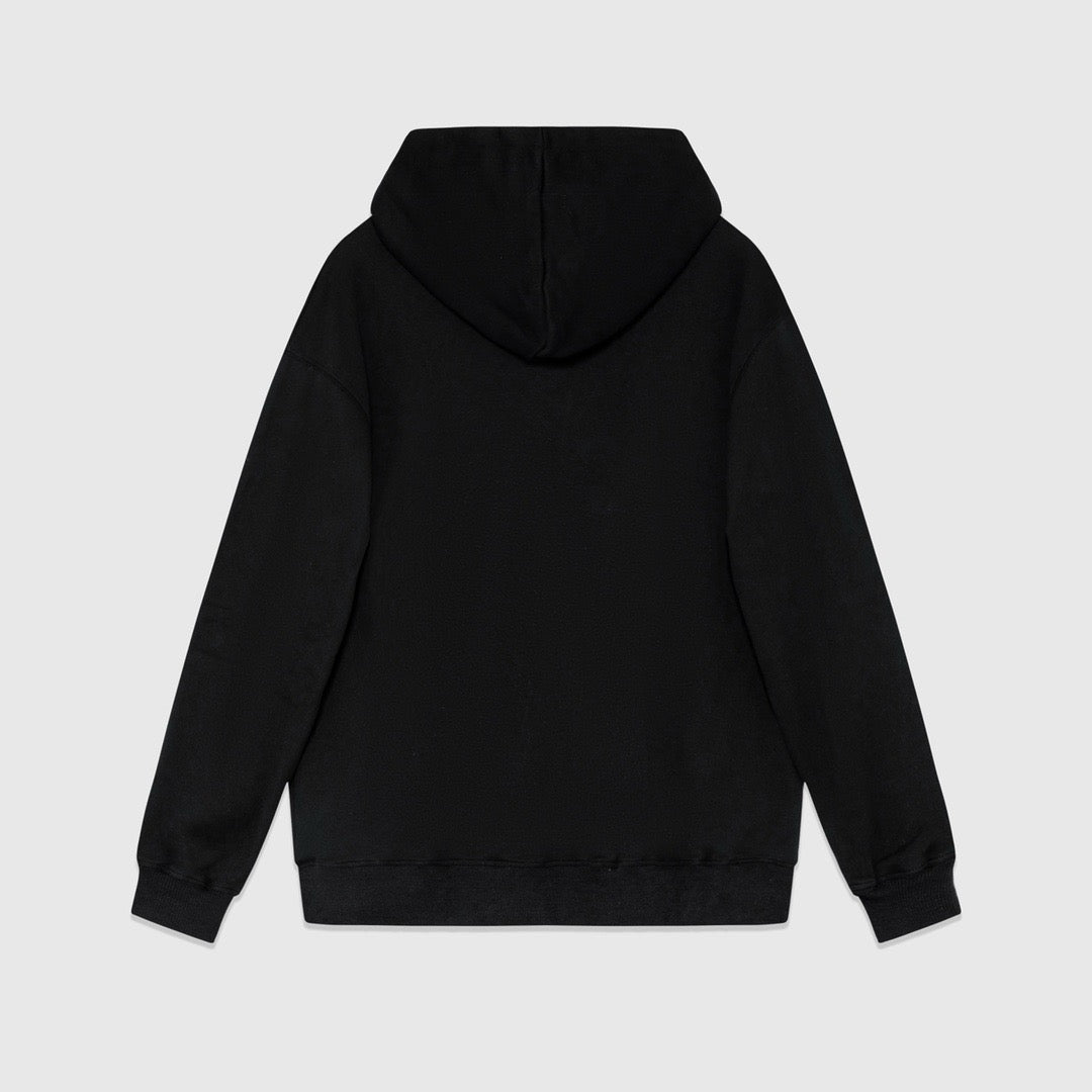 Schwarzer Baumwoll-Pullover mit Fettdruck – Herren