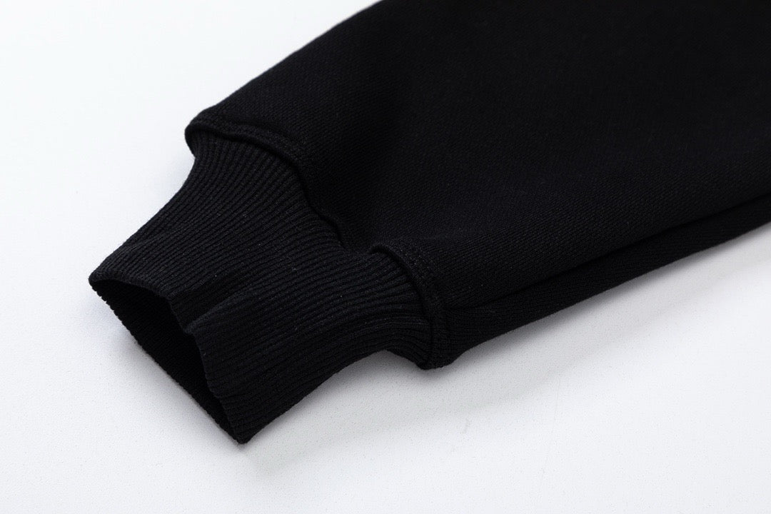Schwarzer Baumwoll-Pullover mit Fettdruck – Herren