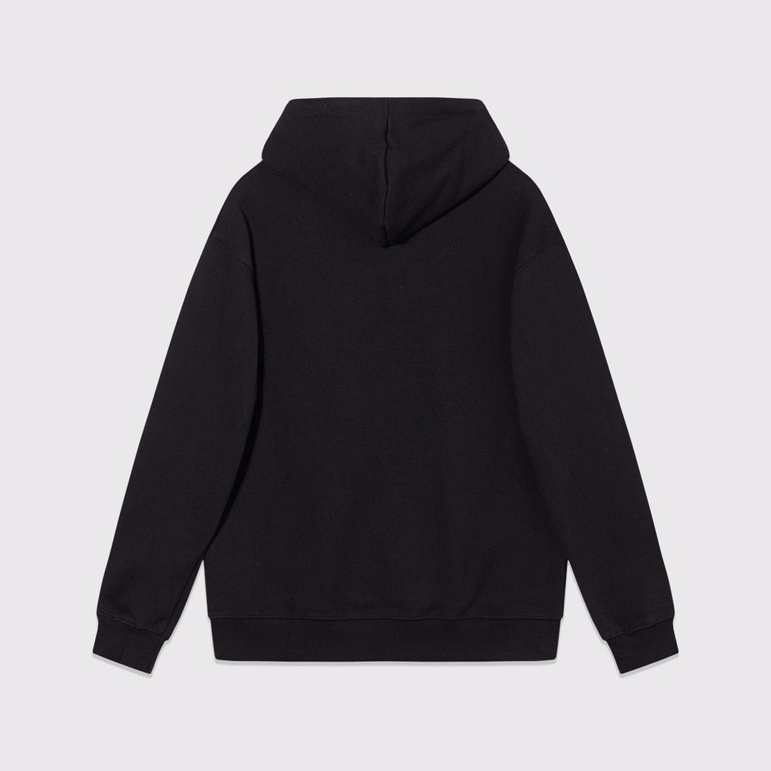 Pullover aus schwarzer Baumwolle mit Textlogo – Herren