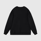 Schwarzes Baumwoll-Rundhals-Sweatshirt mit Textlogo – Herren