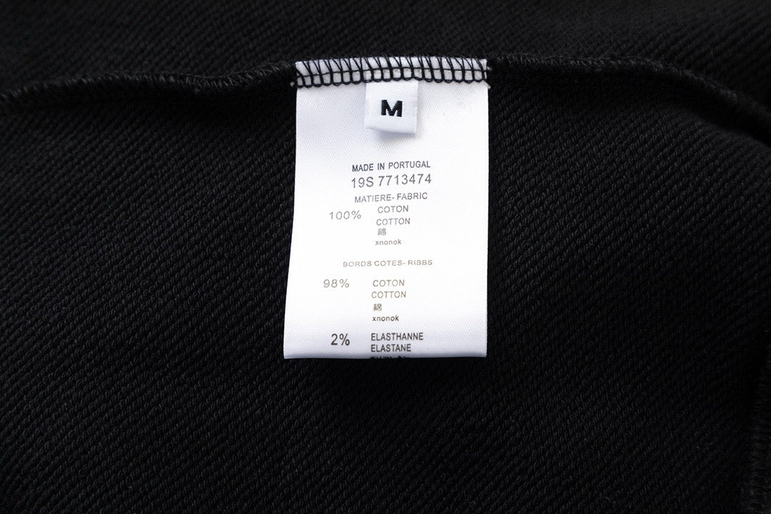Schwarzes Baumwoll-Rundhals-Sweatshirt mit Textlogo – Herren