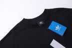 Schwarzes Jersey Langarmshirt mit gestreiften Ärmeln – Herren