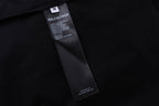 Schwarzes Jersey Langarmshirt mit gestreiften Ärmeln – Herren