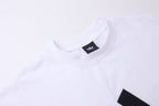 Schwarzes Jersey Langarmshirt mit gestreiften Ärmeln – Herren