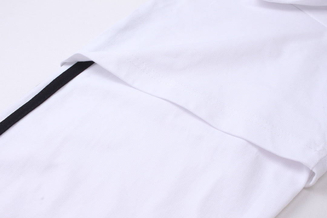 Schwarzes Jersey Langarmshirt mit gestreiften Ärmeln – Herren