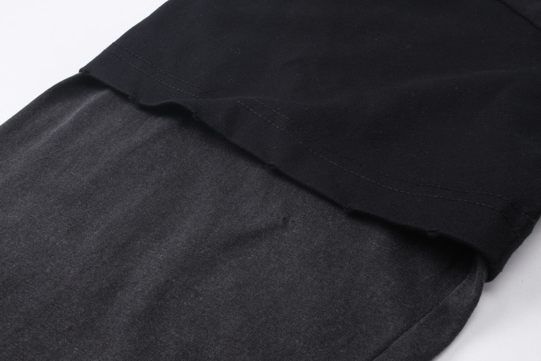 Black Cotton Flame Graphic Long-Sleeve - Men's