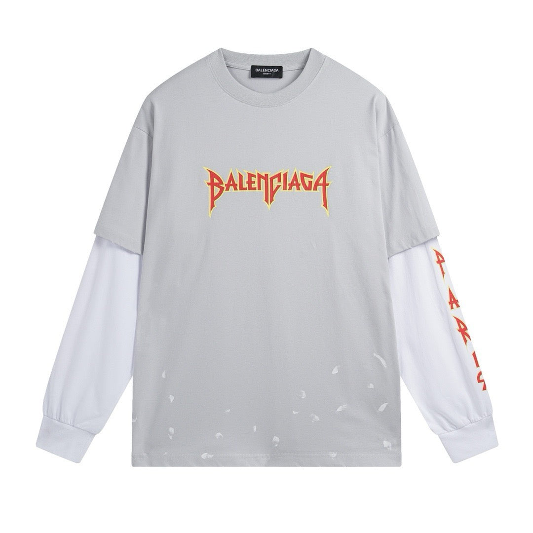 Black Cotton Flame Graphic Long-Sleeve - Men's