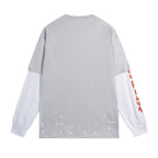 Black Cotton Flame Graphic Long-Sleeve - Men's