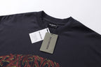 Schwarzes Langarmshirt aus Baumwolle mit Ärmelprint – Herren