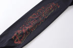 Schwarzes Langarmshirt aus Baumwolle mit Ärmelprint – Herren