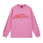 Schwarzes Langarmshirt aus Baumwolle mit Ärmelprint – Herren