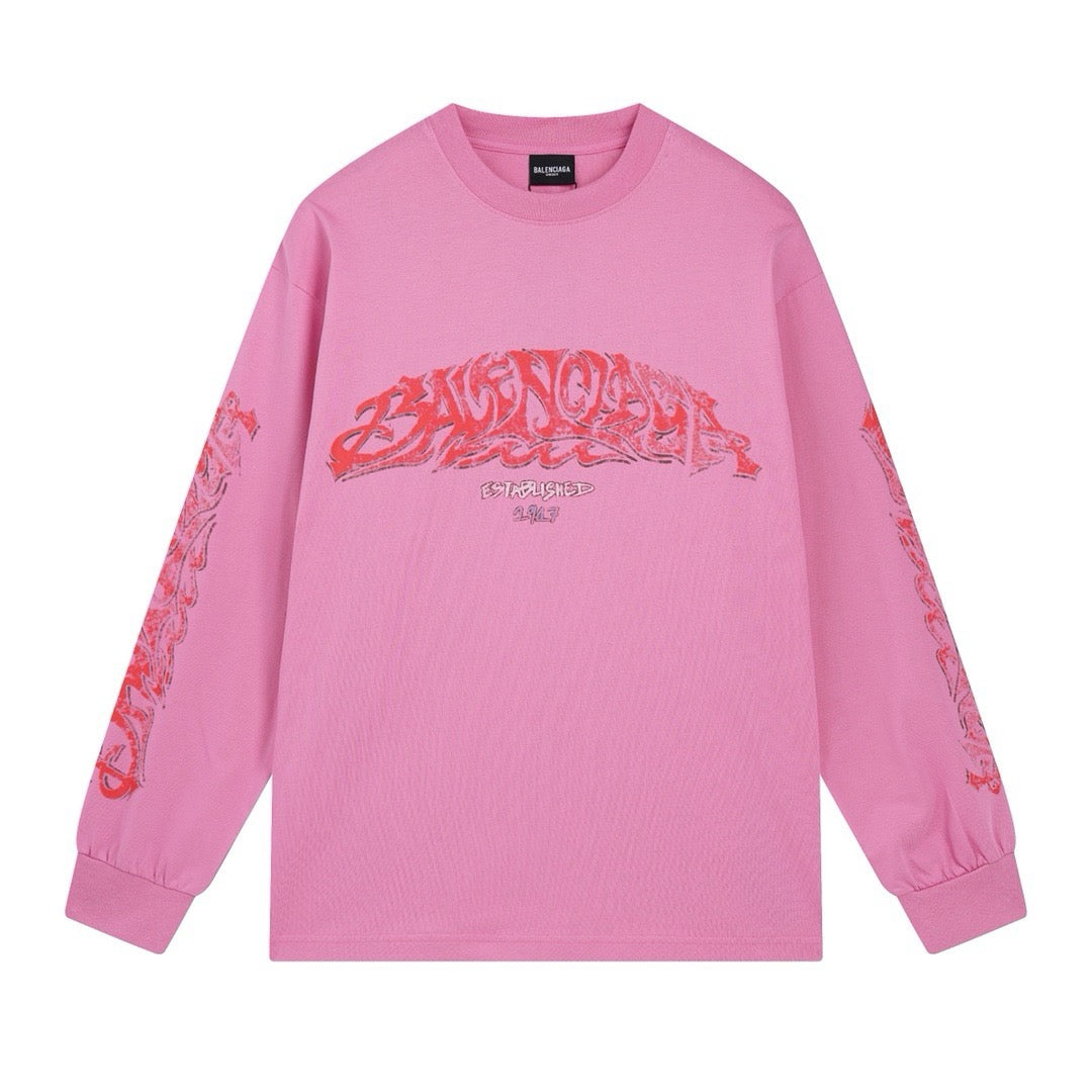 Black Cotton Sleeve Print Long-Sleeve - Men's
