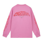 Schwarzes Langarmshirt aus Baumwolle mit Ärmelprint – Herren