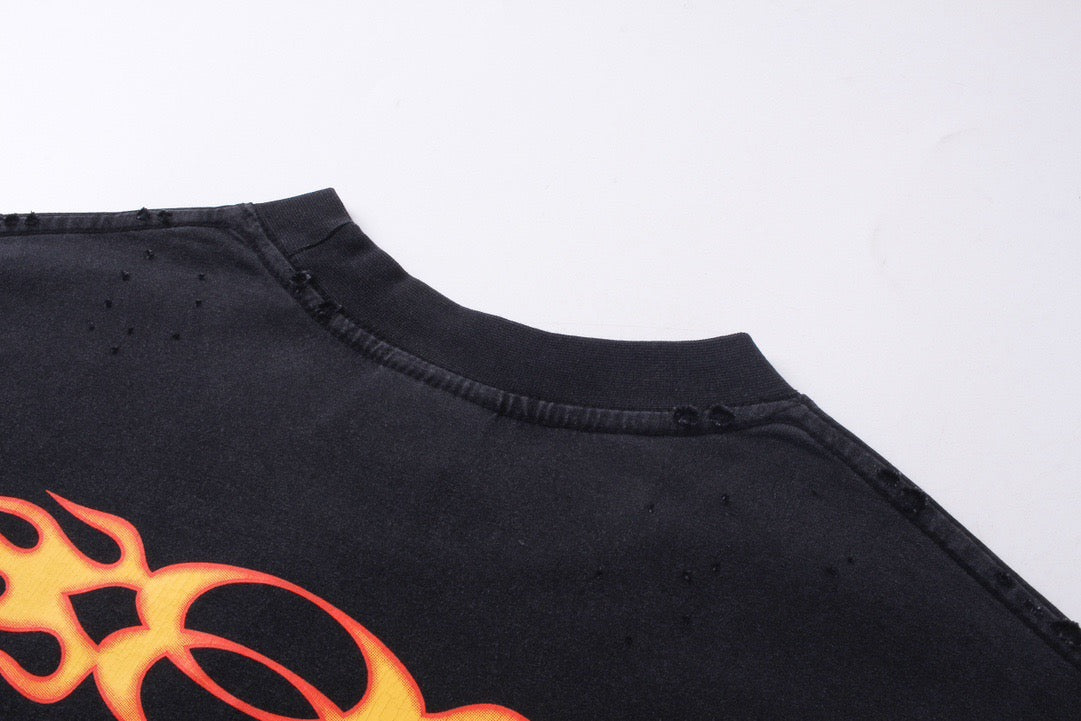 Flammen-Logo Langarm-T-Shirt – Herren