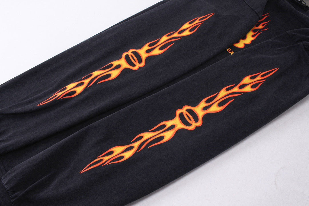 Flammen-Logo Langarm-T-Shirt – Herren