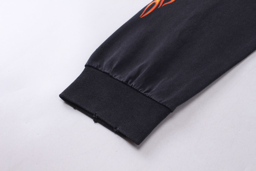 Flammen-Logo Langarm-T-Shirt – Herren