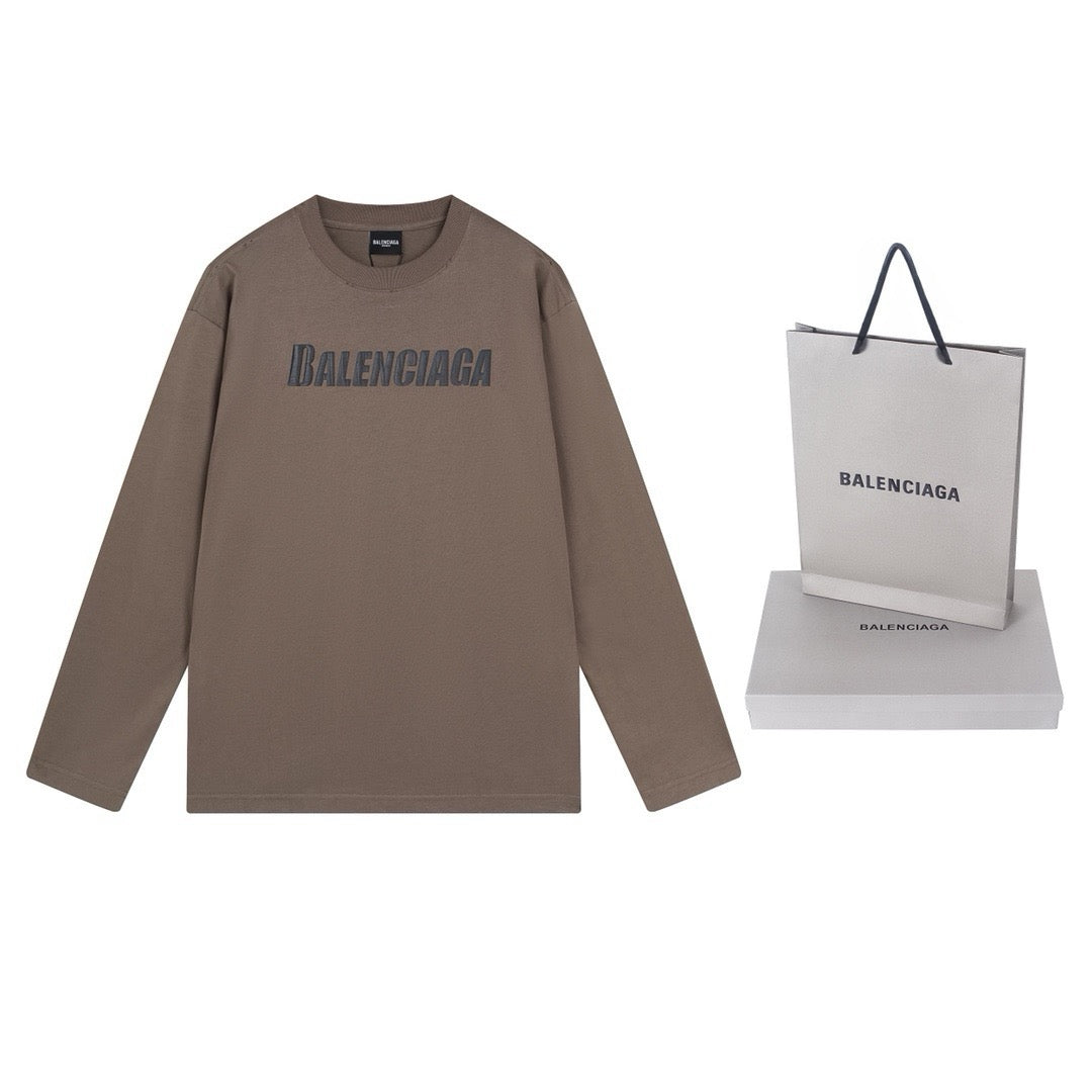 Schwarzes Langarmshirt mit Textlogo aus Baumwolle – Herren