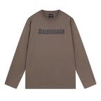Schwarzes Langarmshirt mit Textlogo aus Baumwolle – Herren