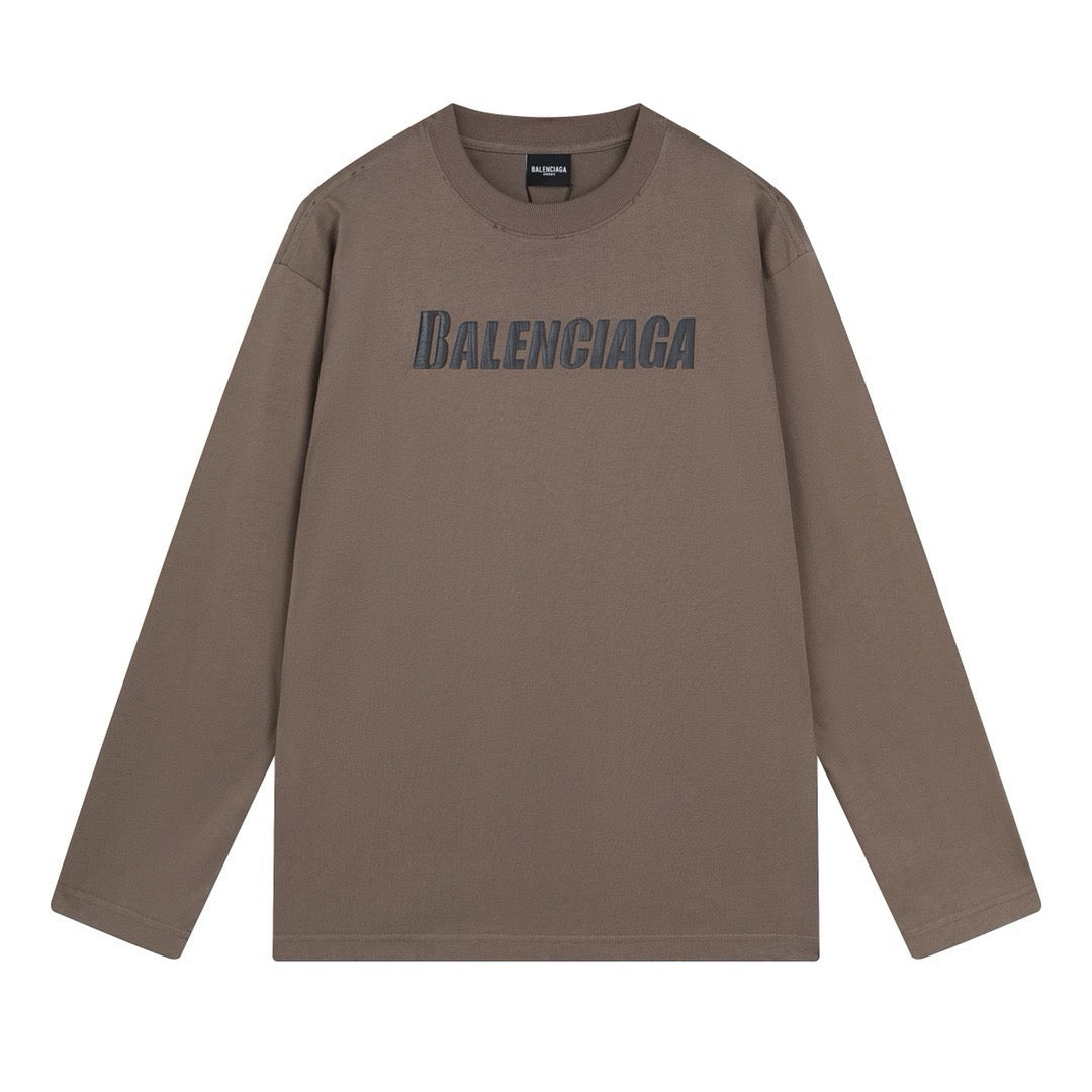 Schwarzes Langarmshirt mit Textlogo aus Baumwolle – Herren