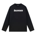 Schwarzes Langarmshirt mit Textlogo aus Baumwolle – Herren