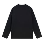 Schwarzes Langarmshirt mit Textlogo aus Baumwolle – Herren