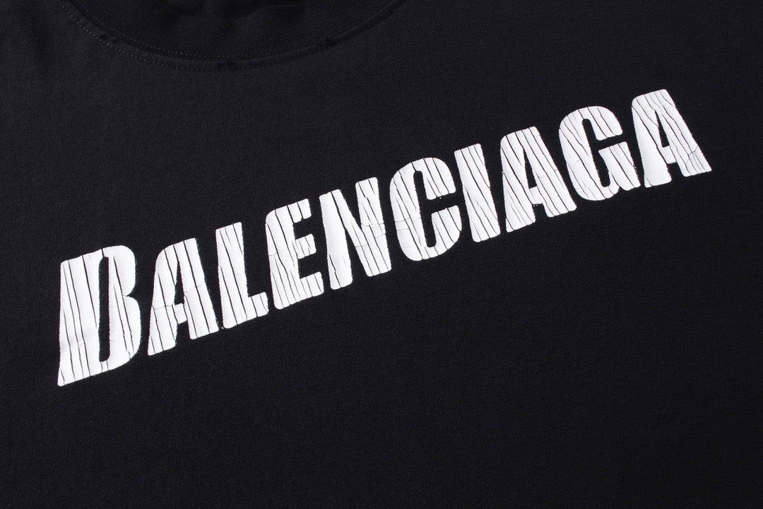 Schwarzes Langarmshirt mit Textlogo aus Baumwolle – Herren