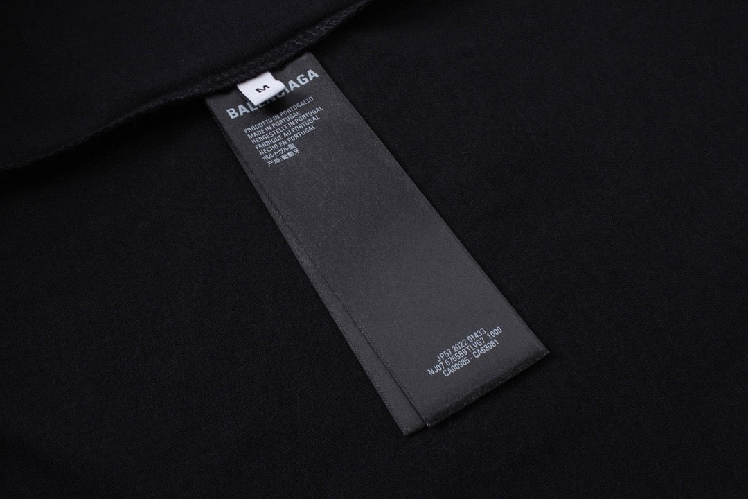 Schwarzes Langarmshirt mit Textlogo aus Baumwolle – Herren