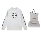 Schwarzes Langarmshirt aus Baumwolle mit Monogramm – Herren